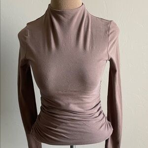 Abercrombie & Fitch Tan Double Lined Long Sleeve Tee
